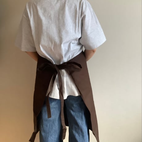 DRESSSEN PRDB1 THE PROFESSIONAL APRON“ YES！GOOD JOB！(DARK BROWN  COLOR )※首の紐をお好きな位置で結んで固定できます