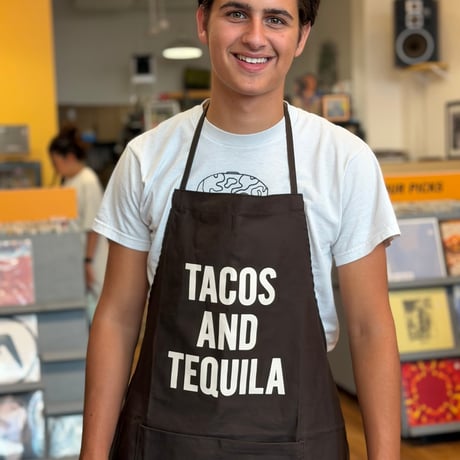 🌸[新発売] DR(DB)7    ”TACOS AND TEQUILA “APRON (生成りロゴ)  DARK BROWN COLOR