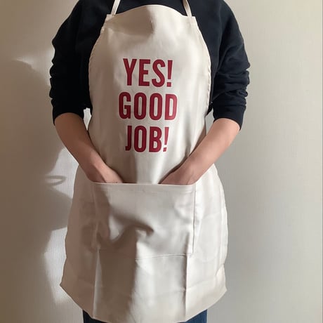 [10周年記念発売]ADULT APRON LG2    " YES！GOOD  JOB！🌟チェリー色ロゴが再入荷しました!