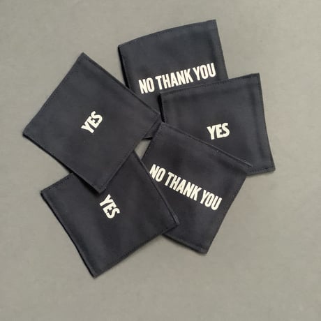COAN1 REVERSIBLE COASTER “YES/NO THANKYOU (DARK NAVY COLOR)※５枚セットです。