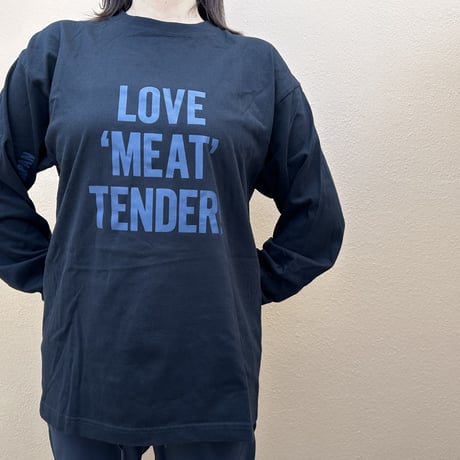 DLT13  “LONG SLEEVE TーSHIRTS” LOVE ”MEAT“ TENDER”  BLACK COLOR  ※ブルーロゴ