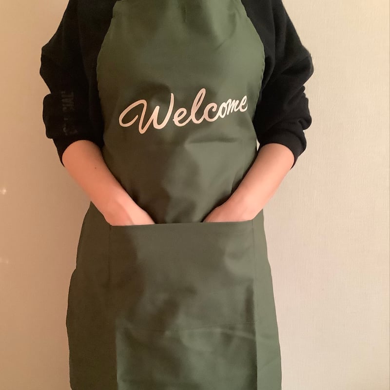 ADULT APRON DR(GN)6 ”“Welcome“APRON ※生成りロゴ GR
