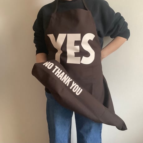 DR(DB)1 ADULT APRON  “YES” ※生成りロゴ　“DARK BROWN COLOR