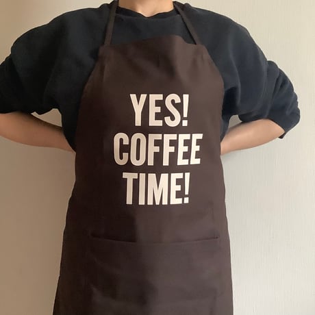 DR(DB)4“YES！COFFEE TIME！“APRON (生成りロゴ)  DARK BROWN COLOR