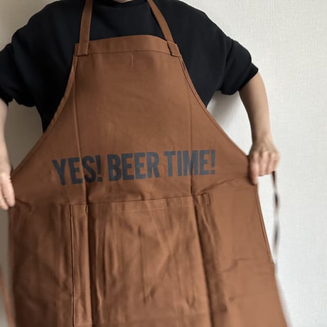 DRESSSEN  DRVBRN11 REVERSIBLE  APRON“YES！COFFEE  TIME！/ YES！BEER TIME！“(リバーシブルエプロン)BROWN  COLOR