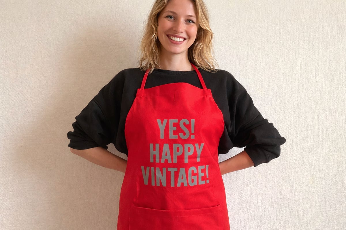 ✴️新発売 DR(RD)8 ”YES“! HAPPY VINTAGE！”APRON RE