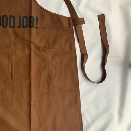 XA30 X–STYLE APRON “ YES！GOODJOB！”(BROWN COLOR)※背中でクロスさせて着用いただくエプロンです。