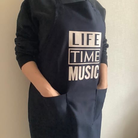 WPDN3   DAY USE W POCKET  APRON   “LIFE TIME MUSIC“  DARK NAVY