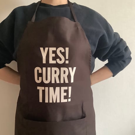 DR(DB)3 “YES！CURRY TIME！“APRON (生成りロゴ)  DARK BROWN COLOR