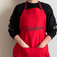 DR(RD)3 ”welcome“ APRON  RED COLOR