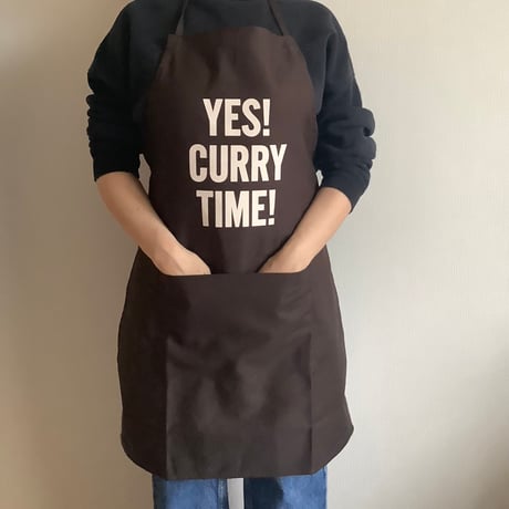 DR(DB)3 “YES！CURRY TIME！“APRON (生成りロゴ)  DARK BROWN COLOR
