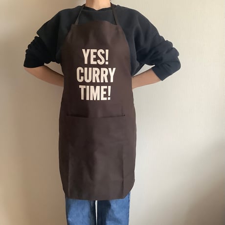 DR(DB)3 “YES！CURRY TIME！“APRON (生成りロゴ)  DARK BROWN COLOR