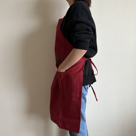 WPABD4 DAY USE W POCKET  APRON   “FRESH IS BEAUTIFUL””※正面に二つのポケットがございます。BOADEAUX   COLOR