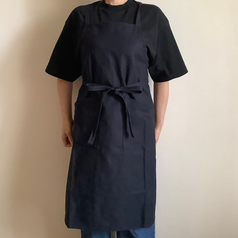 新型] NEW X–STYLE APRON (DARK NAVY COLOR)※背中でクロ