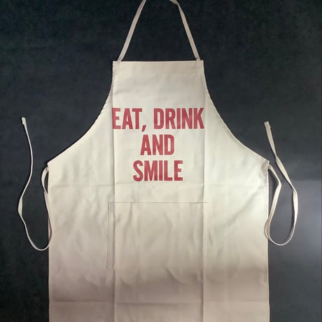 [10周年記念発売]ADULT APRON LG3   "EAT、DRINK AND SMILE“