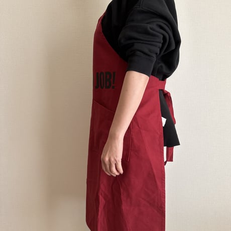 XA30 X–STYLE APRON “ YES！GOODJOB！”(BOADEAUX(ボルドー)COLOR)※背中でクロスさせて着用いただくエプロンです。