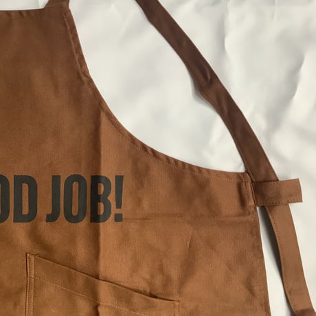 XA30 X–STYLE APRON “ YES！GOODJOB！”(BROWN COLOR)※背中でクロスさせて着用いただくエプロンです。