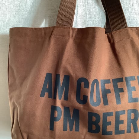 DRESSSEN    DTRBR2   TRAINING BAG ”AM COFFEE  PM BEER“※両面にプリントがございます。    (BROWN COLOR)