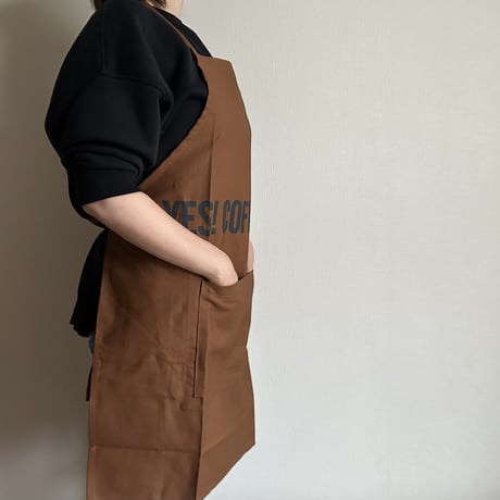 DRESSSEN  DRVBRN11 REVERSIBLE  APRON“YES！COFFEE  TIME！/ YES！BEER TIME！“(リバーシブルエプロン)BROWN  COLOR