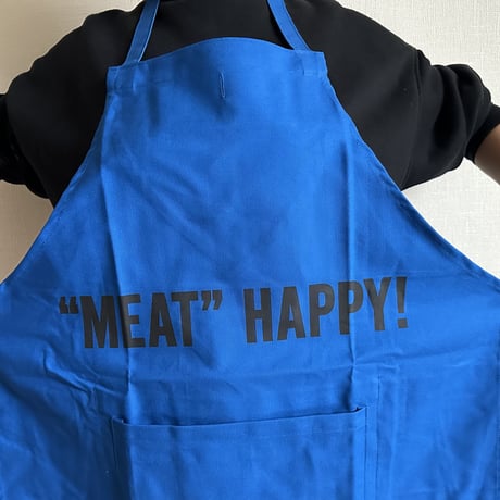 DRVBLU4 REVERSIBLE  APRON“MEAT”HAPPY/SEE  YOU AGAIN(リバーシブルエプロン)