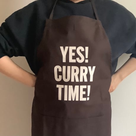 DR(DB)3 “YES！CURRY TIME！“APRON (生成りロゴ)  DARK BROWN COLOR