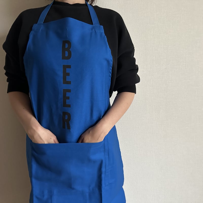 CABBAGES＆ROSES エプロン 青 DRESSSEN DRVBLU6 REVERSIBLE APRON“BEER/COFFEE