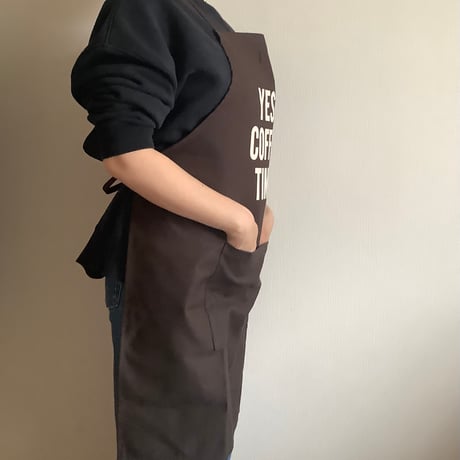 DR(DB)4“YES！COFFEE TIME！“APRON (生成りロゴ)  DARK BROWN COLOR