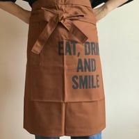 LOWER WALL LONG  APRON “EAT, DRINK  AND SMILE” (腰巻きエプロンです)