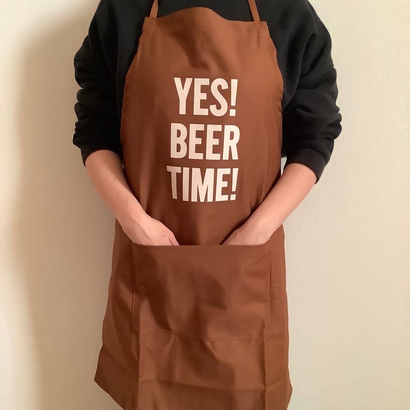 DR(BN)10 ADULT APRON YES! BEER TIME！ ※生成色ロゴ |