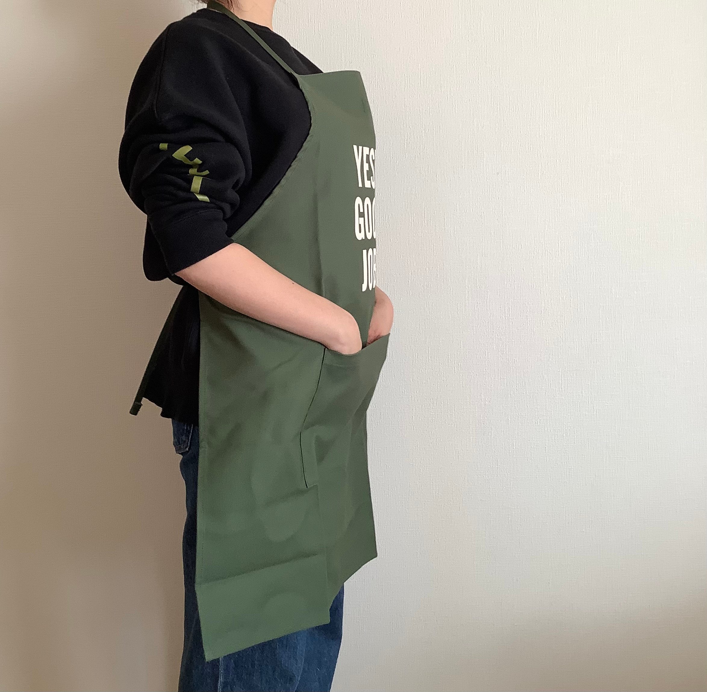 ADULT APRON ”“YES！ GOOD JOB！“APRON (生成りロゴ) G