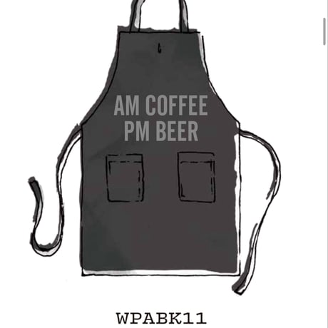 DRESSSEN WPABLK11 DAY USE W POCKET  APRON   “AM COFFEE PM BEER”(BLACKCOLOR  )