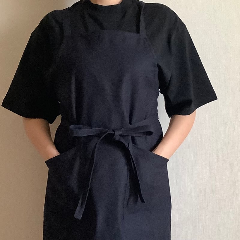 新型] NEW X–STYLE APRON (DARK NAVY COLOR)※背中でクロ