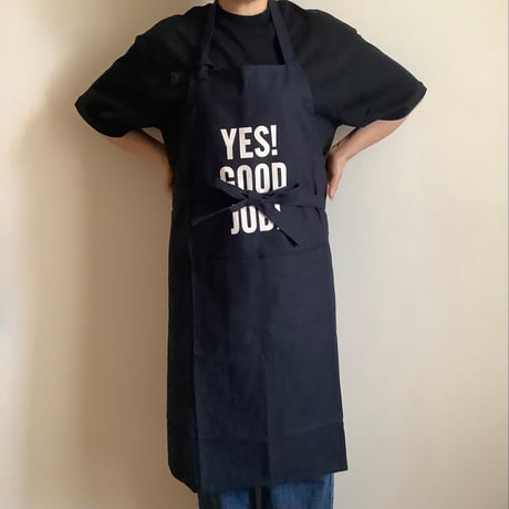 PR60  THE PROFESSIONAL APRON“ YES！GOOD JOB！(DARK  NAVY)※首の紐をお好きな位置で結んで固定できます