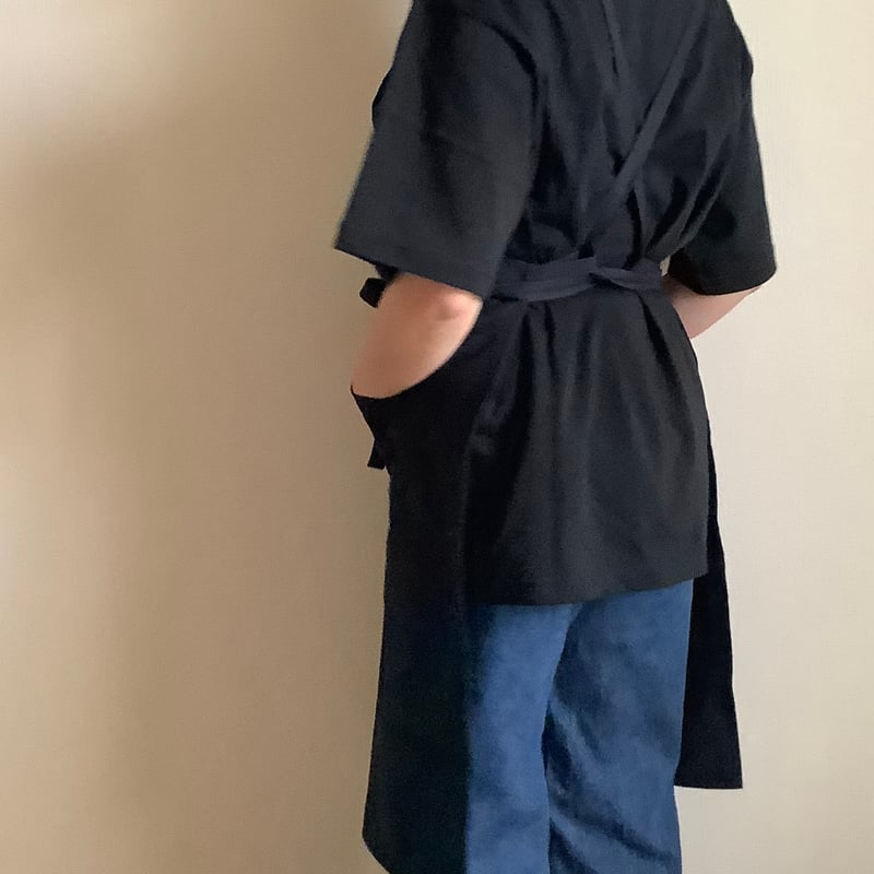 新型] NEW X–STYLE APRON (DARK NAVY COLOR)※背中でクロ