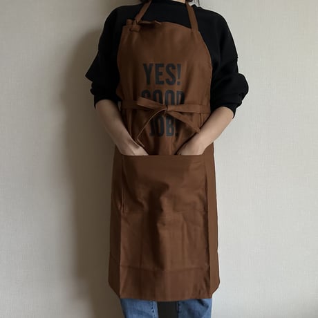 PR30 THE PROFESSIONAL APRON“ YES！GOOD JOB！” (BROWNカラー)※首紐の長さが調整できます。