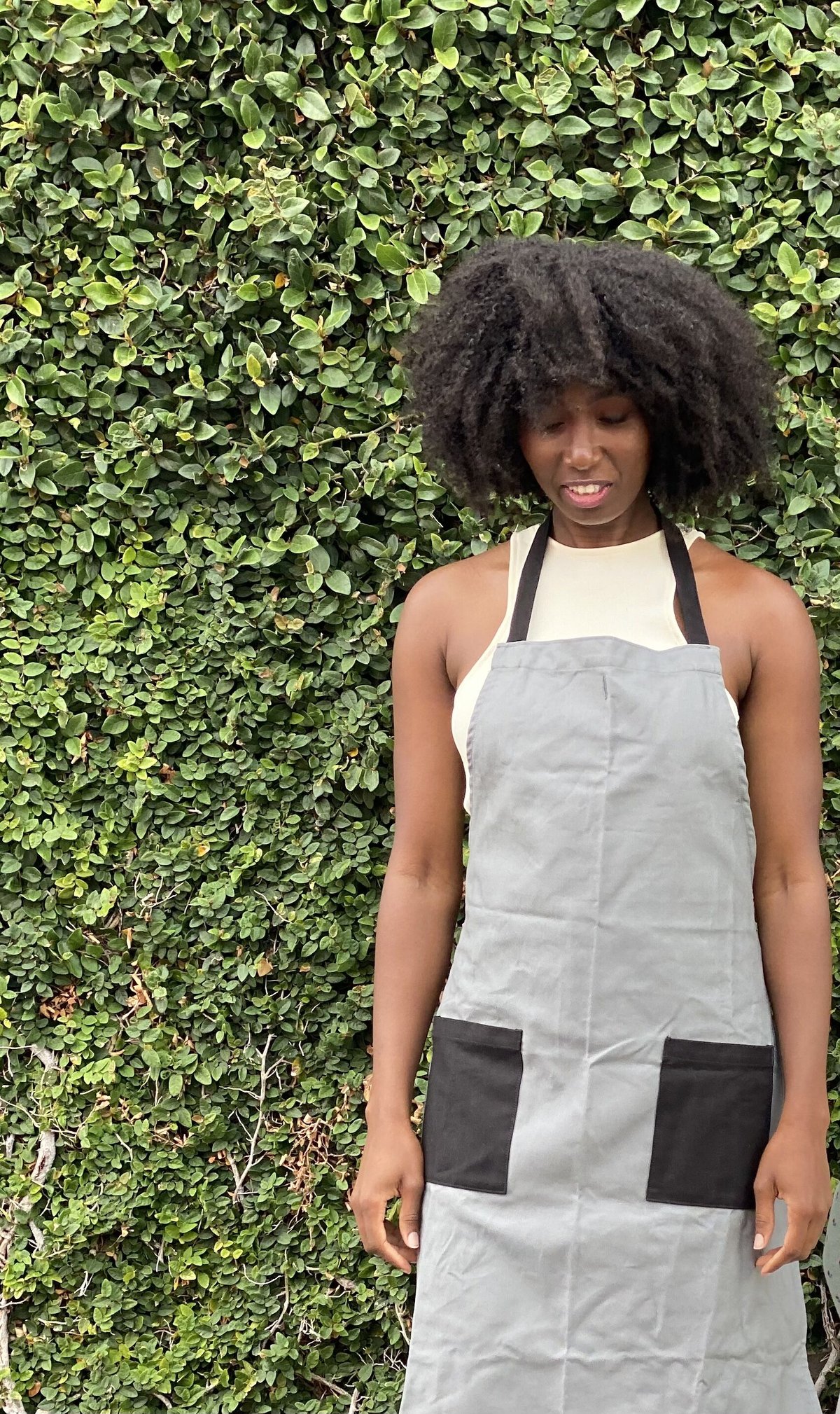 DOUBLE POCKET APRON “2TONE COLOR”※GREY COLOR |