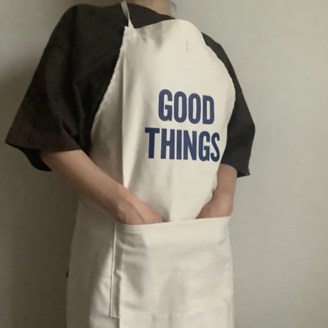 🌸[新発売] ADULT APRON 11N4  " GOOD THINGS“ ネイビー色ロゴ