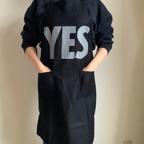 WPABLK1  DAY USE W POCKET  APRON   “YES”(BLACKCOLOR  )※裏にNO THANKYOUのプリント