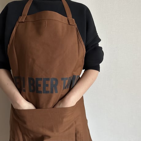 DRESSSEN  DRVBRN11 REVERSIBLE  APRON“YES！COFFEE  TIME！/ YES！BEER TIME！“(リバーシブルエプロン)BROWN  COLOR