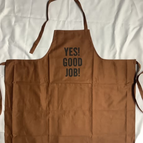 PR30 THE PROFESSIONAL APRON“ YES！GOOD JOB！” (BROWNカラー)※首紐の長さが調整できます。