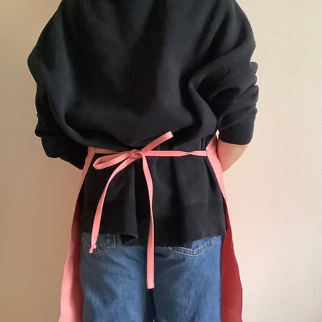 DR(PK)3  ”SMILE FOR YOU“ APRON (生成りロゴ)PINK  COLOR