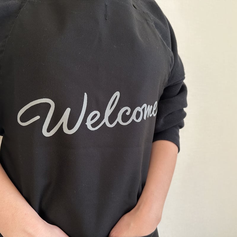 ADULT APRON DR(BLK)4 “welcome” BLACK COLOR ※GR ADULT APRON DR(BLK)4 “welcome” BLACK COLOR ※GR