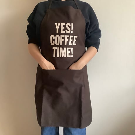 DR(DB)4“YES！COFFEE TIME！“APRON (生成りロゴ)  DARK BROWN COLOR