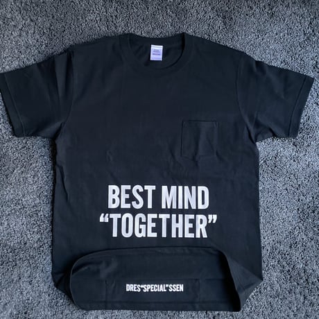 DRESSSEN  DSST113  DRES“SPECIAL”SSEN    “BESTMIND TOGETHER”  T-SHIRTS (生成りロゴ)  BLACK COLOR