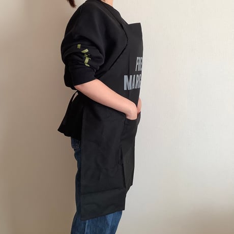 ADULT APRON  DR(BLK)7  ”FRESH MARGARITA“ BLACK COLOR ※GREYロゴ