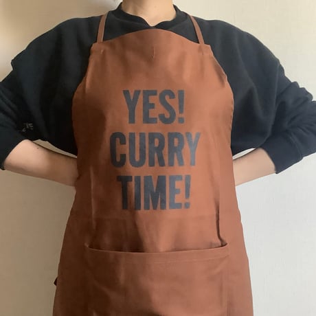 DR(BN) 8   ADULT APRON  " YES! CURRY TIME！”!