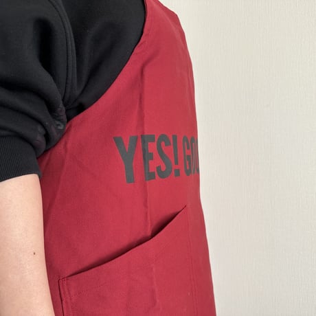 XA30 X–STYLE APRON “ YES！GOODJOB！”(BOADEAUX(ボルドー)COLOR)※背中でクロスさせて着用いただくエプロンです。