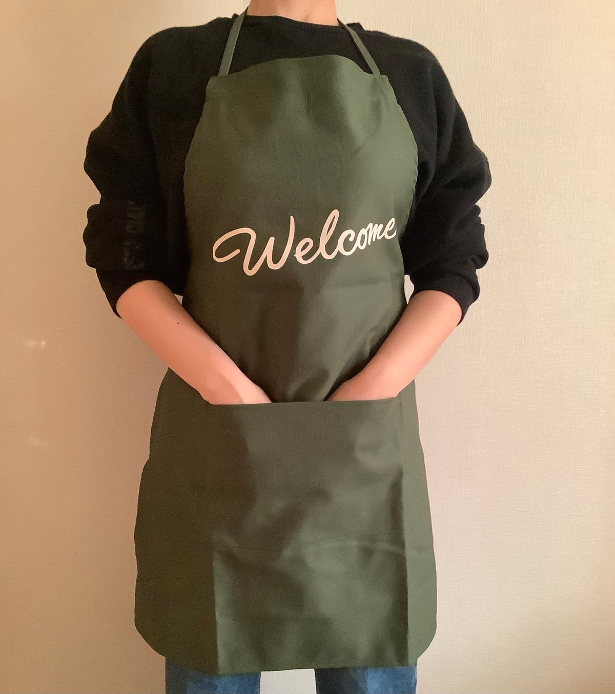 ADULT APRON DR(GN)6 ”“Welcome“APRON ※生成りロゴ GR