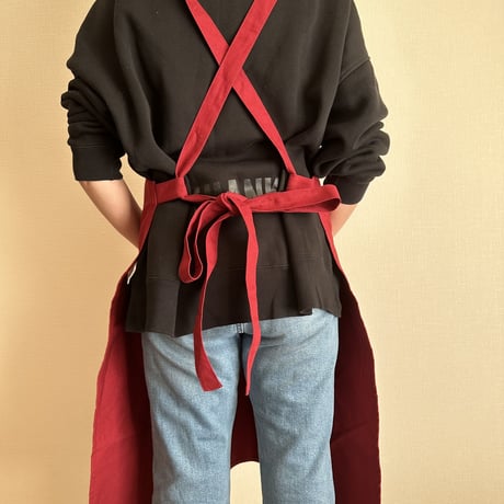 XA30 X–STYLE APRON “ YES！GOODJOB！”(BOADEAUX(ボルドー)COLOR)※背中でクロスさせて着用いただくエプロンです。