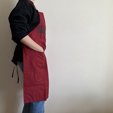 WPABD5  DAY USE W POCKET  APRON   “EGG、TOMATO AND MILK””※正面に二つのポケットがございます。BOADEAUX(ボルドー)